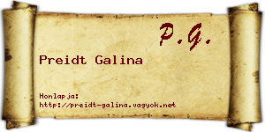 Preidt Galina névjegykártya